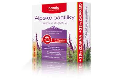 Cemio Alpské pastilky ŠALVĚJ A VITAMIN C 30+10 PST